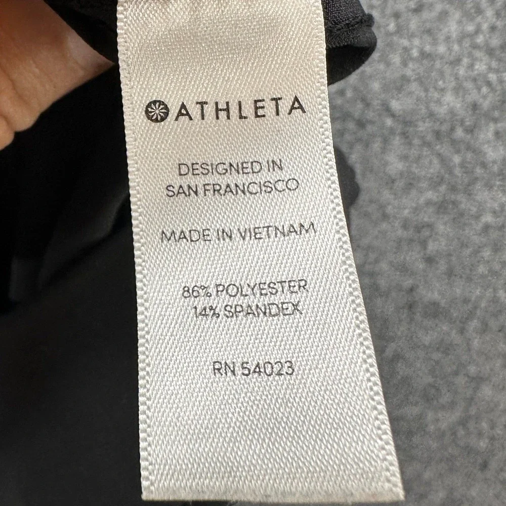 Athleta Black Wide Leg Crop Pants Side Snap Hem Stretch Travel Trousers Womens 2